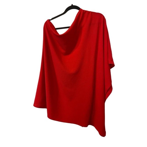 Vici Orange One Shoulder Poncho Blouse Size Large Made In USA - Picture 2 of 8